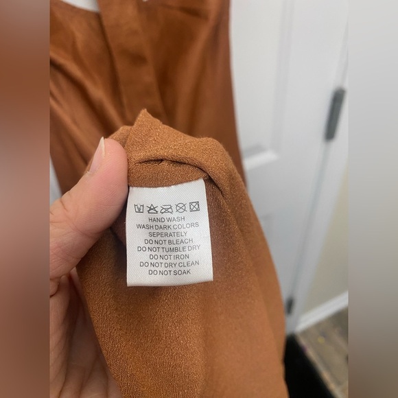 Women’s Meshki Bronze Halter Cutout Maxi Dress With Gold Detail Size Large - Picture 8 of 8